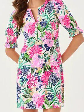 Lilly Pulitzer Delsie Dress in Multi Endless Summers Print XL